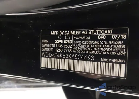 2019 Mercedes-Benz E 300 4Matic из США, поврежденный, VIN WDDZF4KB3KA524693